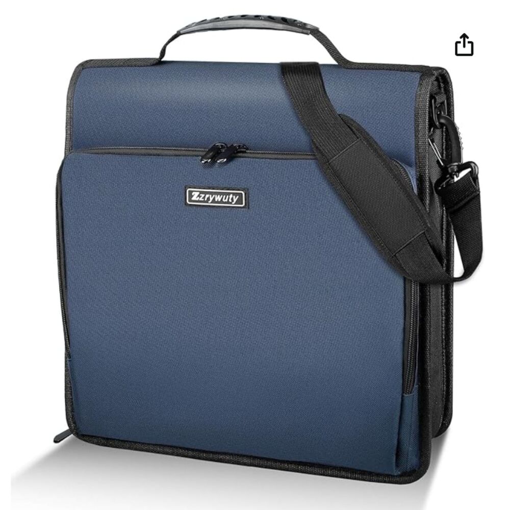 3 Inch 3-Ring Binder with Zipper, Expanding Folders and Shoulder Straps & Handle